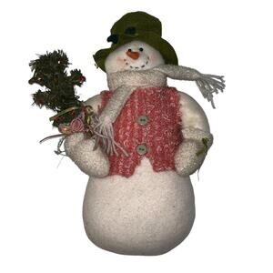 Vintage Holiday Snowman Christmas Shelf Sitter Farmhouse Decor